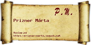 Prizner Márta névjegykártya